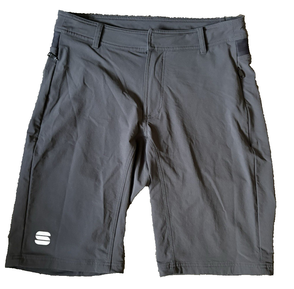 Pantalones cortos deportivos de ciclismo para hombre negros de secado rápido con bolsillos con cremallera talla mediana