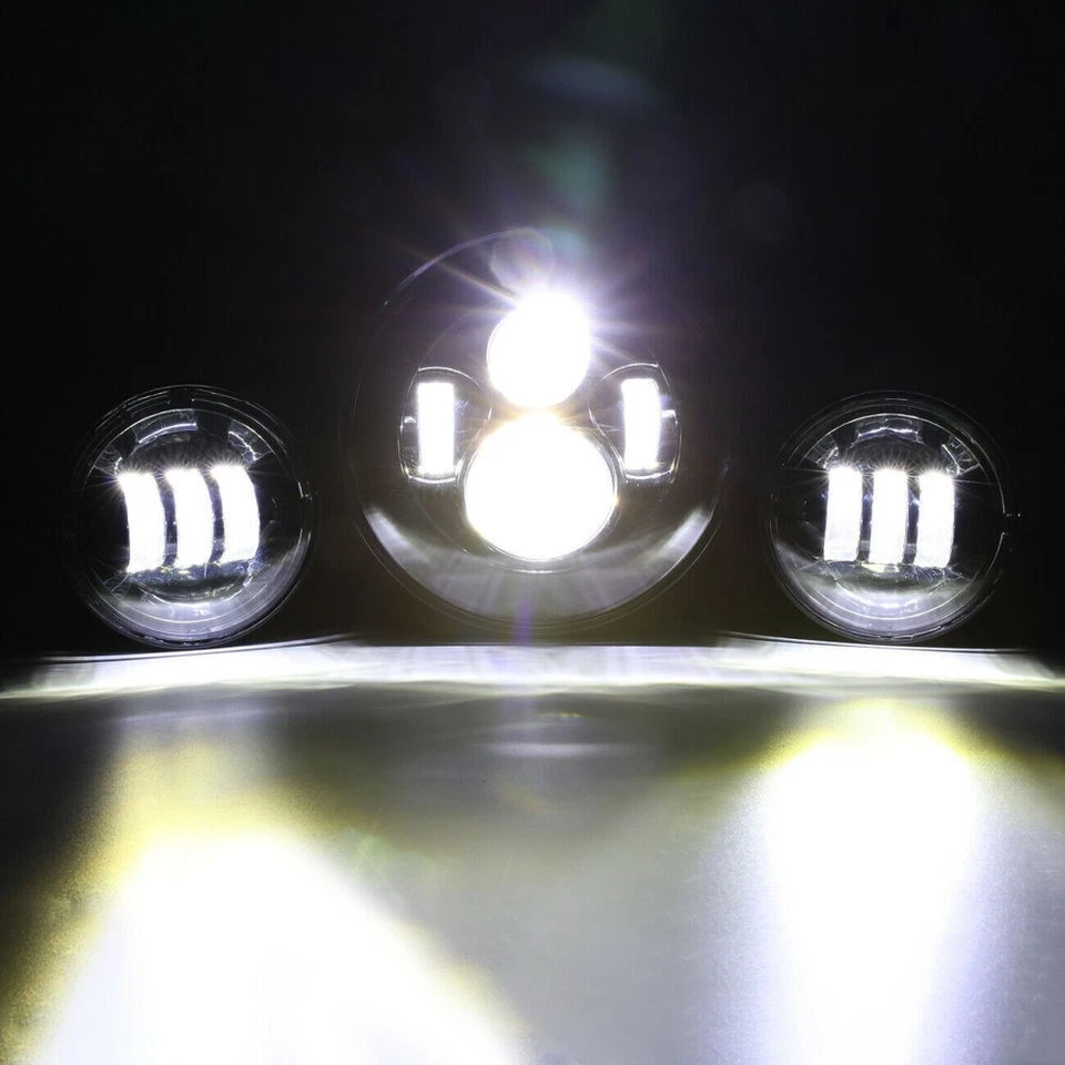 Faro LED clásico de 7" para Harley Davidson Electra Glide + luces de paso de 4,5" Foto 3 de 4