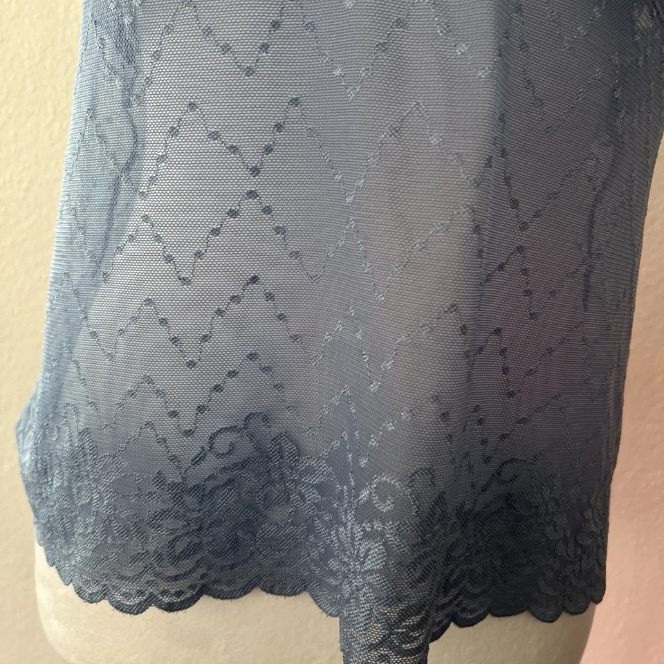 Top Camisola Floral Encaje Vanity Fair Movimientos Suaves Y2K Azul Talla XL Foto 3 de 4