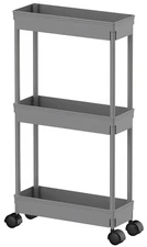 Sooyee Slim Storage Cart,3 Tier Bathroom Rolling Utility Cart Storage Organiz...