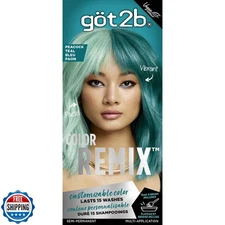 Got2b Color Remix, Customizable Semi-Permanent Hair Color, 097 Peacock Teal