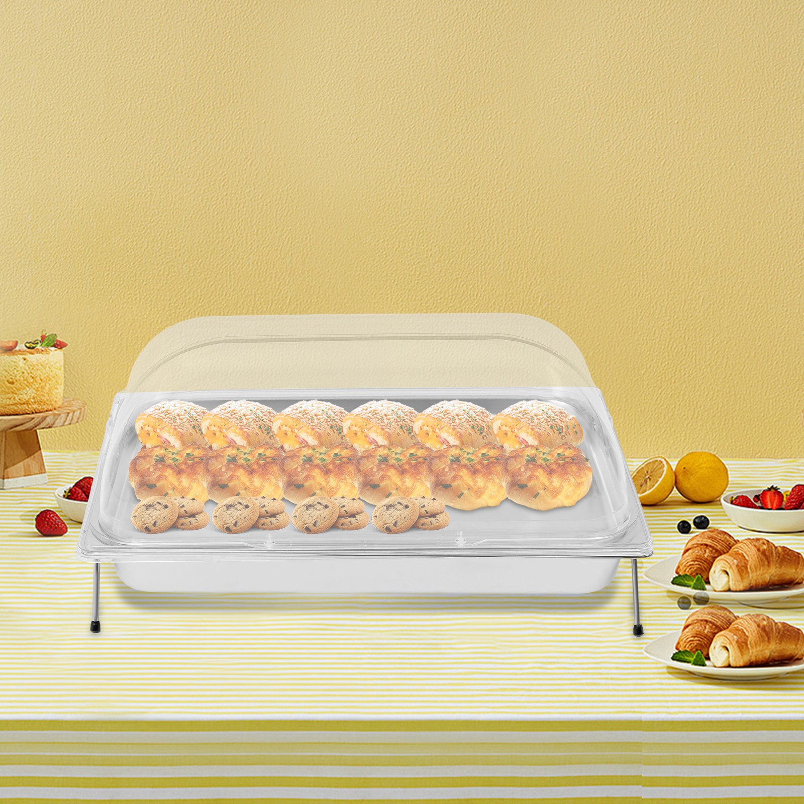 Bandeja de exhibición para servir alimentos, buffet refrigerador para servir en frío plato plato de fiesta