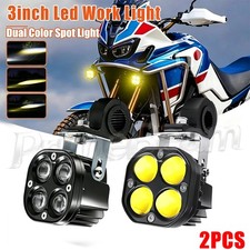 Pair Yellow White Motorcycle Led Spot Light Auxiliary Headlight Fog Driving Lamp Pair Yellow White Motorcycle Led Spot Light Auxiliary Headlight Fog Driving Lamp