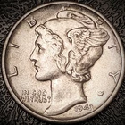 1943 S Mercury Dime - AU - 90% Silver Winged Liberty 10C
