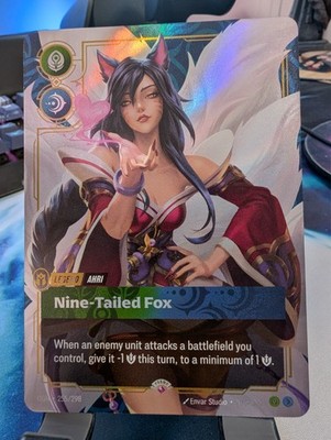 Riftbound League of Legends Ahri Nine Tailed Fox 255/298 OGNX Release Promo
