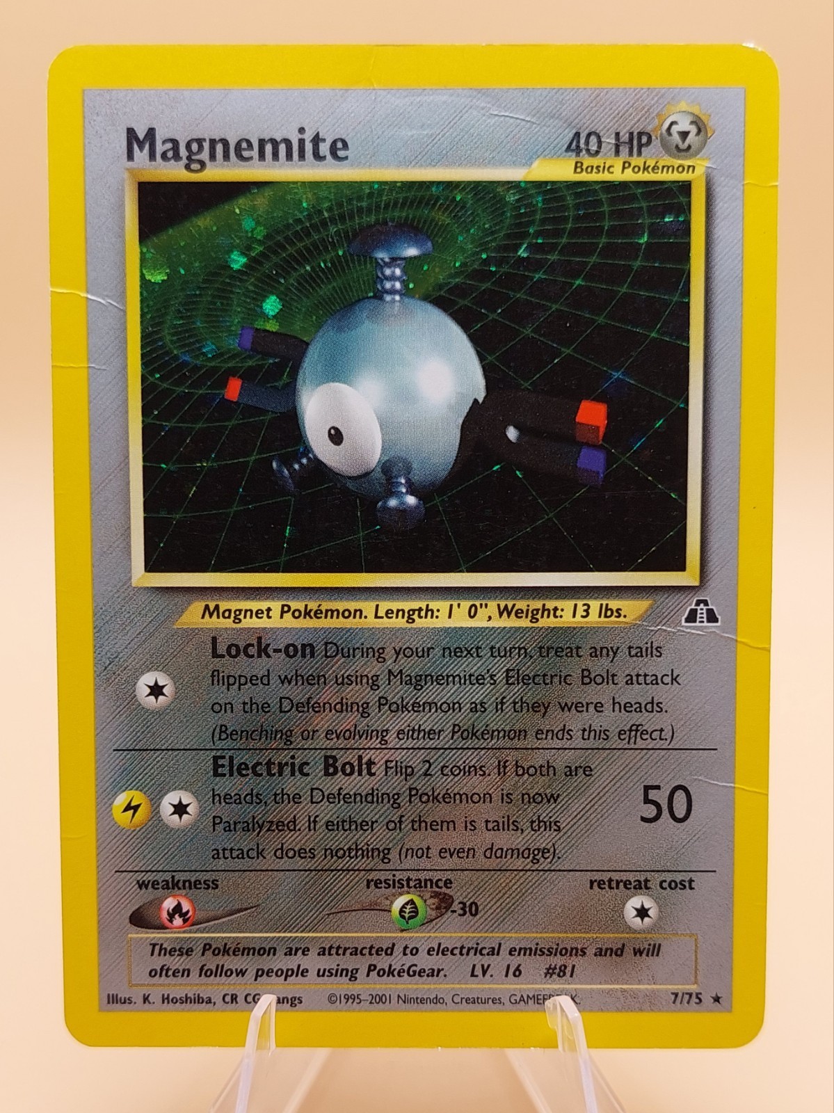 Magnemite Holo Rare Neo Discovery 7/75 Pokemon Card - WOTC 2001