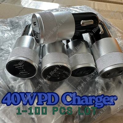 Car Charger 40W Dual PD USB-C Fast Adapter Lot For iPhone 15 14 16 12 11 Samsung