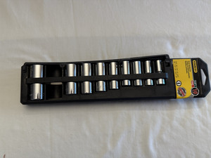 STANLEY 89-637 Deep Socket Set 6 Point 10 Piece SAE 3/8"-7/8"  Missing 13/16"