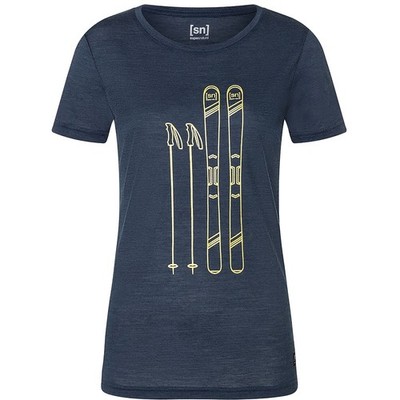 Super.Natural - W Skiing Tee blue iris XS Damen Merino Funktionsshirt T-Shirt