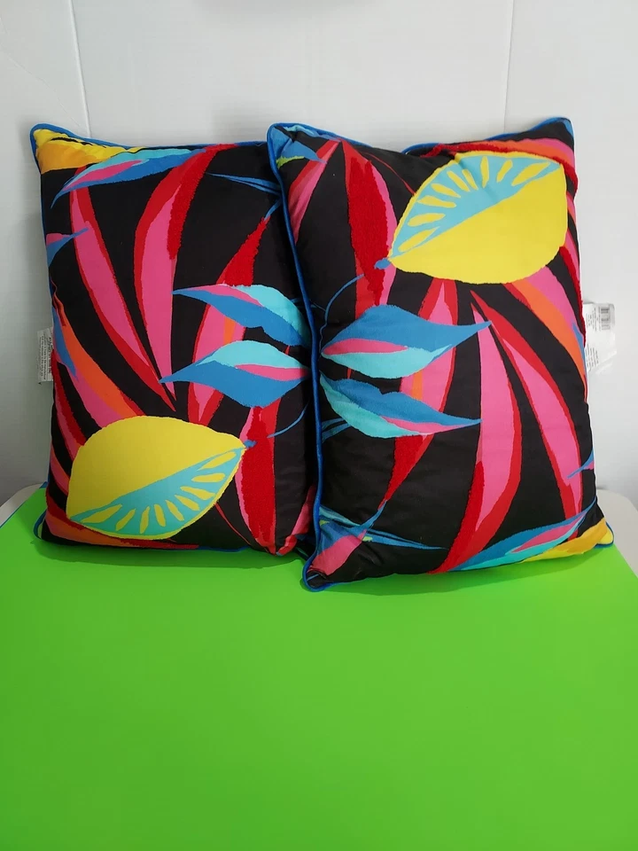Colorful Recantangular Throw Pillows By Tabitha Brown 14x20 Inches Made In India - Image 2 of 4