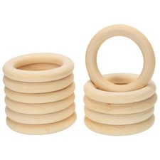 20 Pcs 65 Mm/2.6 Inch Wooden Ring for Crafting, Natural Wood Ring without Paint