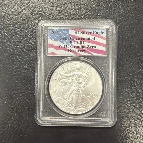 2000 Silver American Eagle Gem Uncirculated PCGS 9-11-01 Ground Zero Recovery