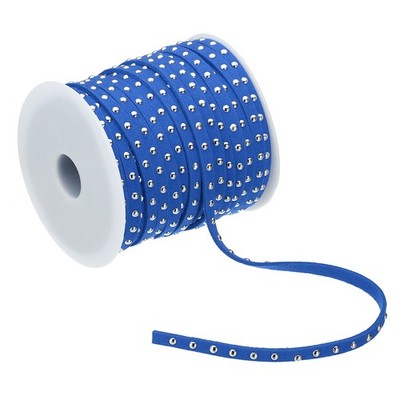 22 Yards Kunstwildlederschnur mit Nieten zur Schmuckherstellung 5 mm Blau Silber