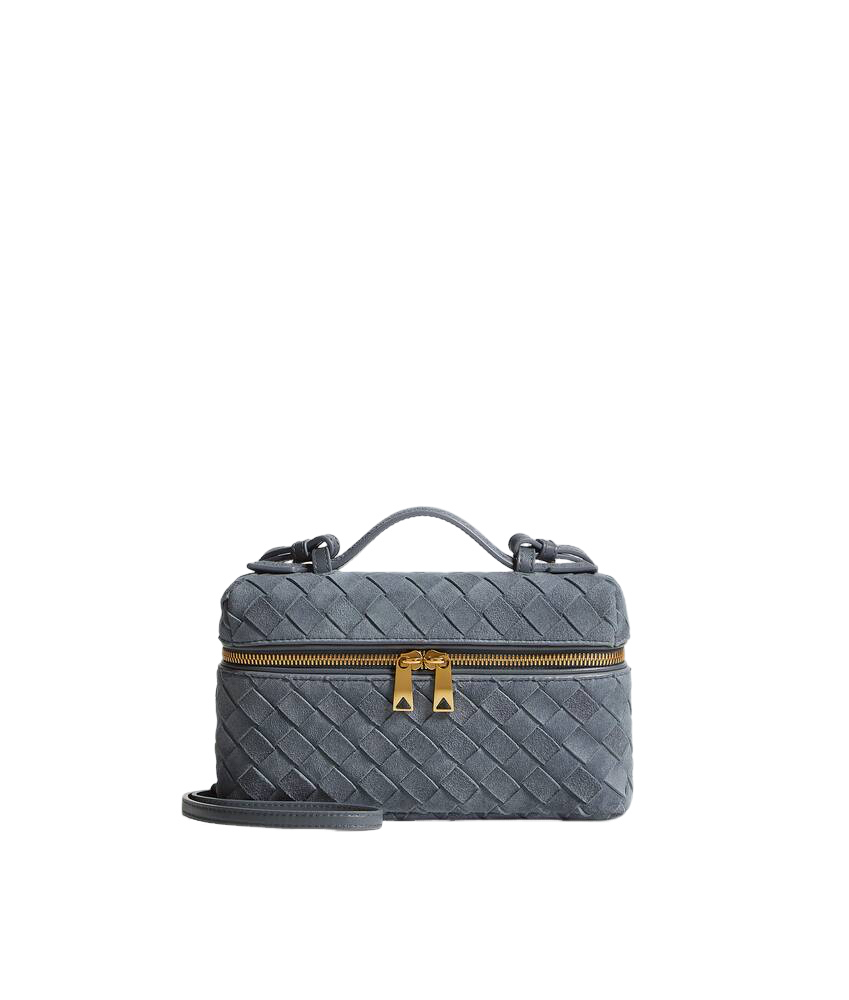 BOTTEGA VENETA Bang Bang $3300 Cloudy Indigo Suede Vanity Case New