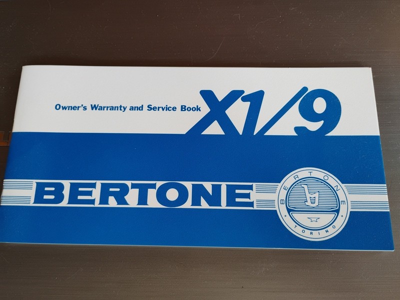 Bertone Fiat X1/9 X 1-9 new 30 Page Warranty And Service Record Book