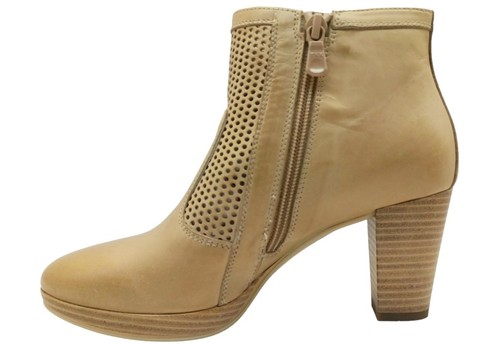 Tronchetto stivaletto donna NeroGiardini E409720D stivali casual pelle champagne - Imagen 2 de 6