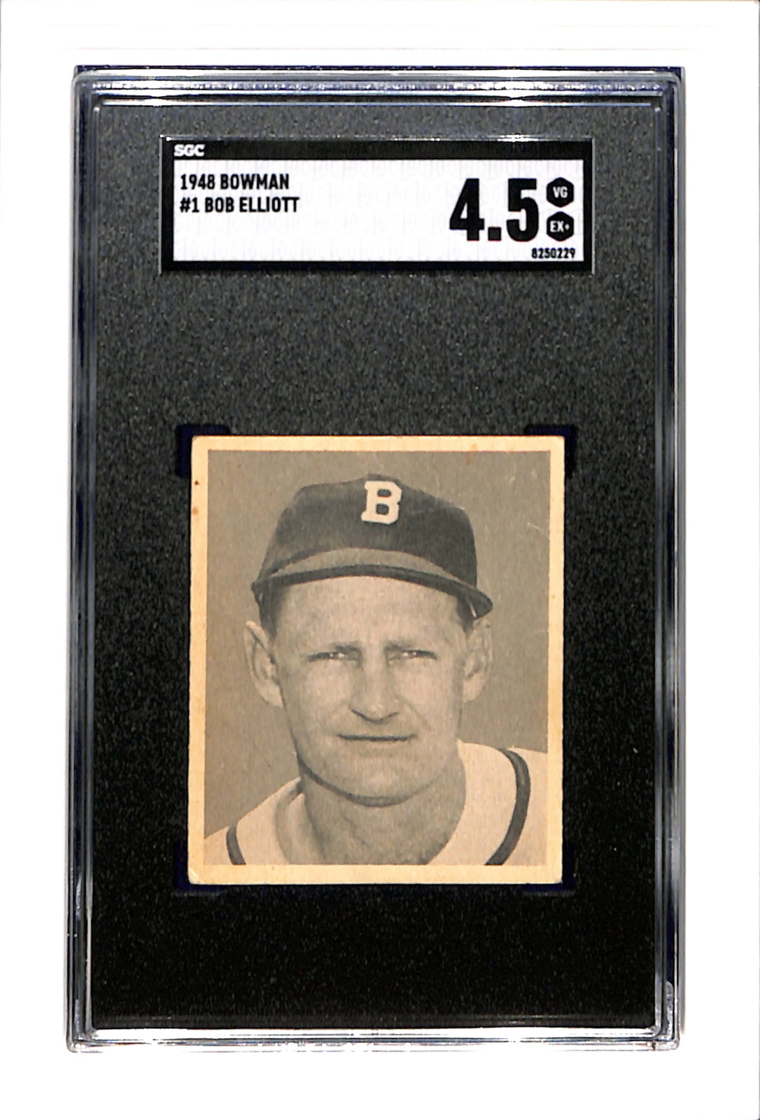 1948 Bowman #1 Bob Elliott RC SGC 4.5 SN 8250229