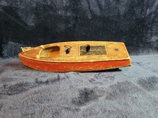 Vintage Keystone Windup Wood Race Boat 1920-1930's 13 "