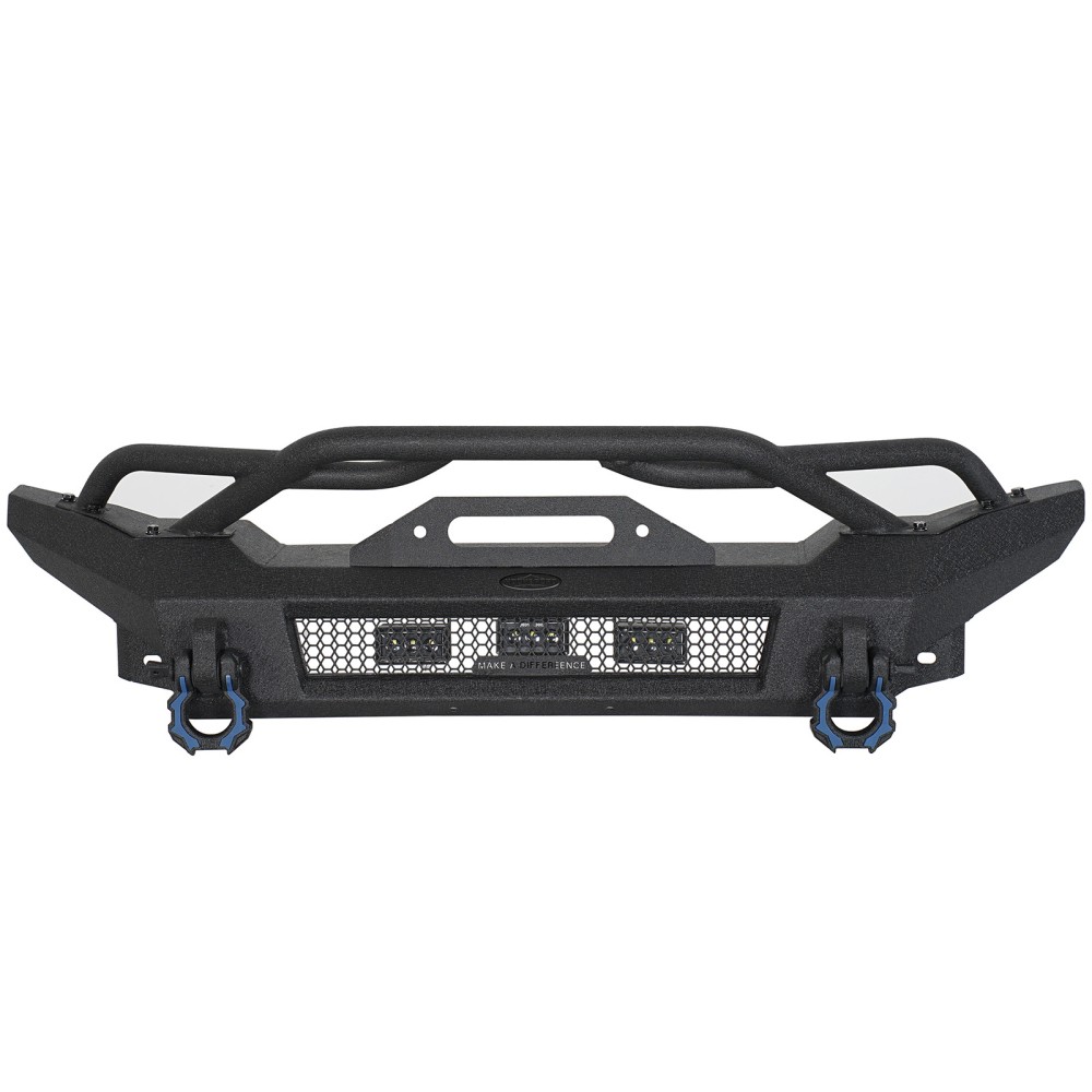 Hooke Road Front Bumper For 2018-2025 Jeep Wrangler JL JT w/LED Lights & D-Rings