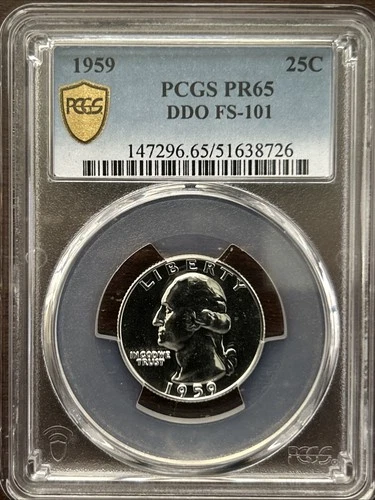 1959 Proof Washington Quarter - PCGS PR65 - Doubled Die Obverse (DDO) FS-101