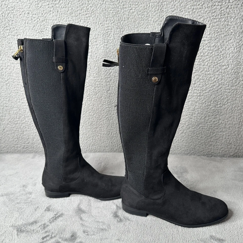 Kenneth Cole Reaction WES Botas hasta la rodilla negras elásticas para mujer 6,5 M cremallera plana Foto 4 de 4