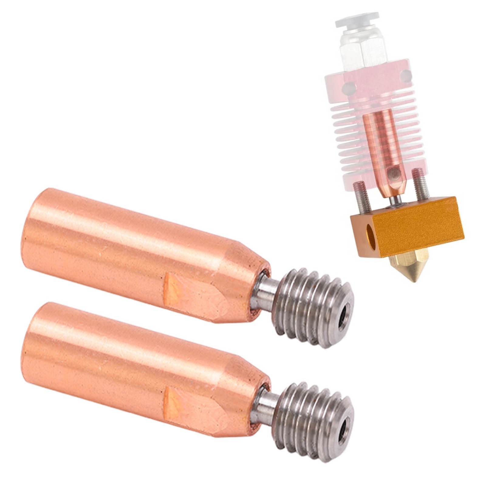 2Pcs 3D Printer Throat Nozzle Ti Alloy Copper Bimetal For Ender 3 3 V2 3 Pro Hot