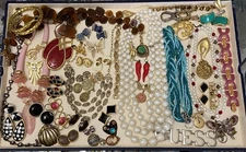 Lot Of Vintage Jewelry Earrings Necklaces & Brooches #3