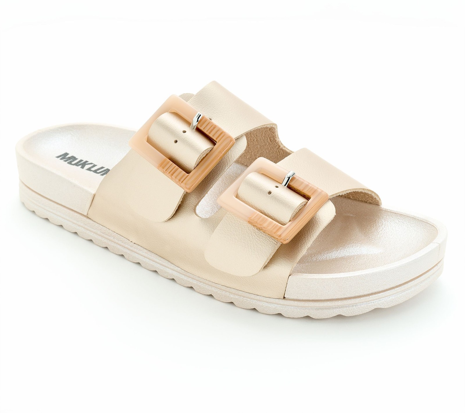 MUK LUKS Women's Sz 8 Adjustable Slide Sandals Sandalwood A690913