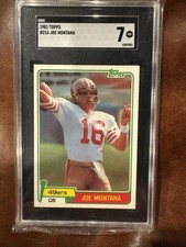 1981 Topps Football #216 Joe Montana San Francisco 49ers RC Rookie HOF SGC 7 NM