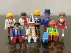 Vintage Playmobil Geobra Figures Lot of 8: Clowns, Guard, Racer, 1974-2012
