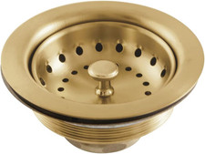 Kingston K111BBB Steel Kitchen Sink Basket Strainer, Brushed Brass