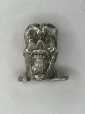 3 Troy Oz Laughing Face MK Barz  .999 Fine Silver Sand Cast