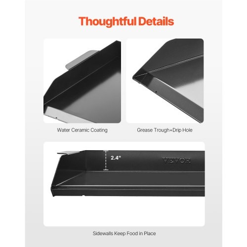 VEVOR Carbon Steel Griddle, 22x16 inch Universal Flat Top Rectangular Plate, Gas