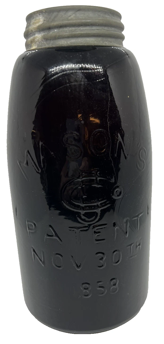 BLACK AMETHYST GLASS HALF GALLON MASON JAR ~ 70's REPRODUCTION
Opens in a new window or tab