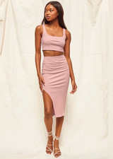 Lulus Set For Life Ribbed Bodycon Two-Piece Dress, Medium