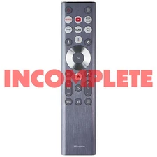 INCOMPLETE Hisense Remote Control ERF6A80 for Select Hisense/Sharp TVs - Silver