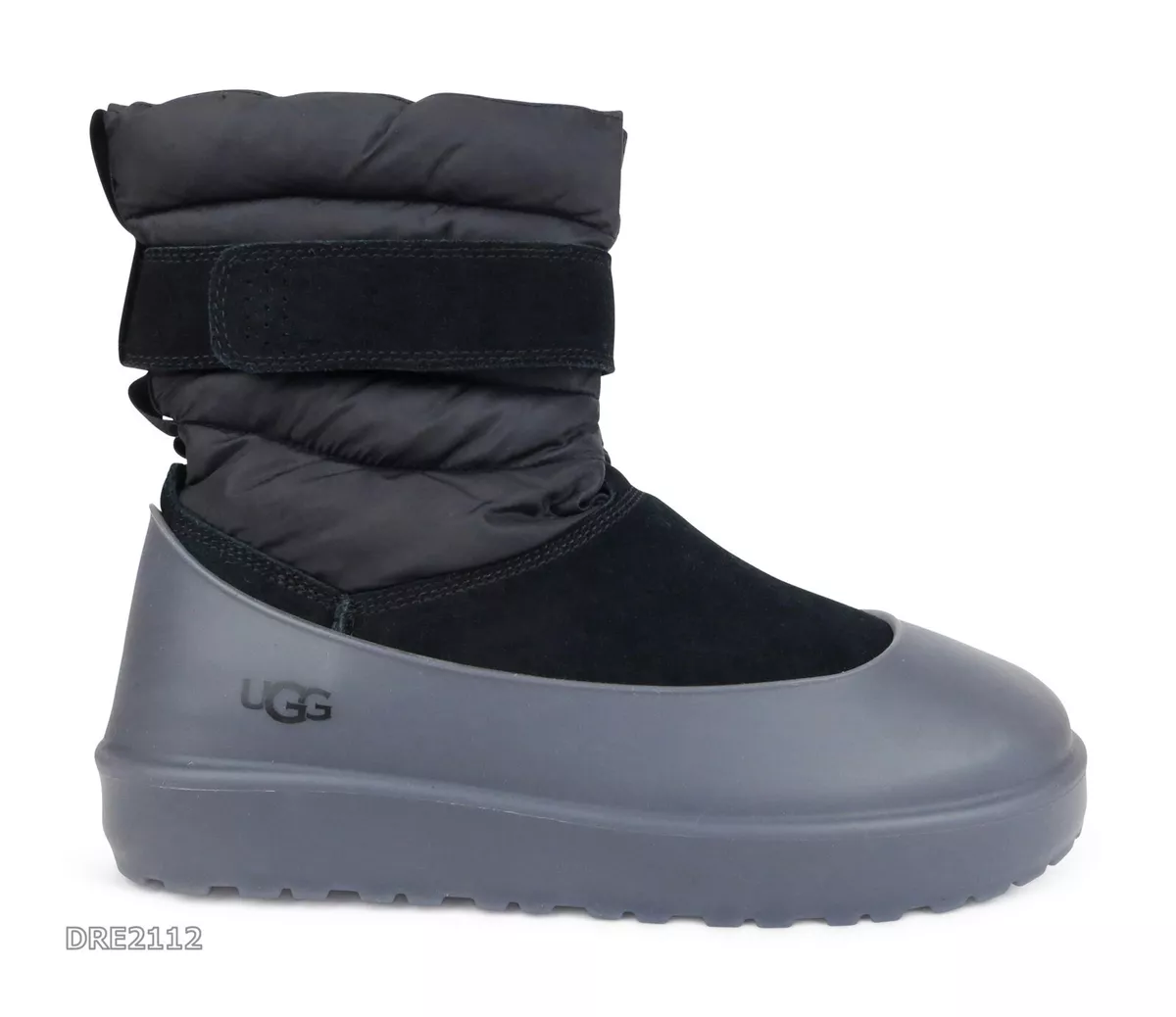 UGG Classic Short Pull-On Weather Black Winter Boots Mens Size 10 -NIB-