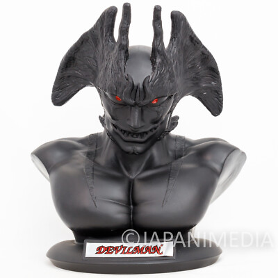 RARE! Devilman Big Size 9 inch Bust Figure Coin Bank Black Ver