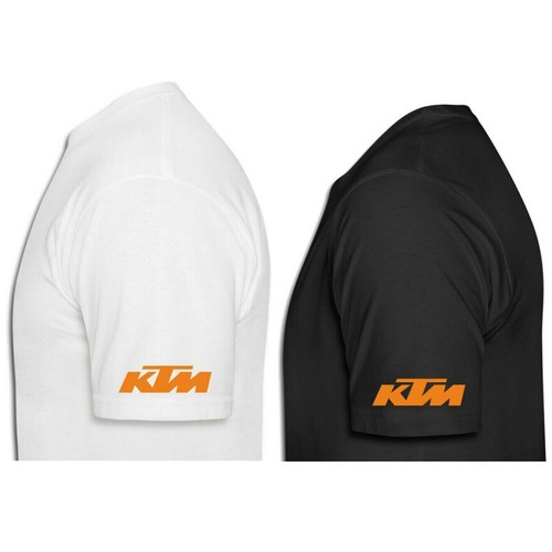 T-Shirt con Stampa KTM Maglietta Tributo Logo Personalizzata Nera Bianca Uomo - Picture 2 of 5
