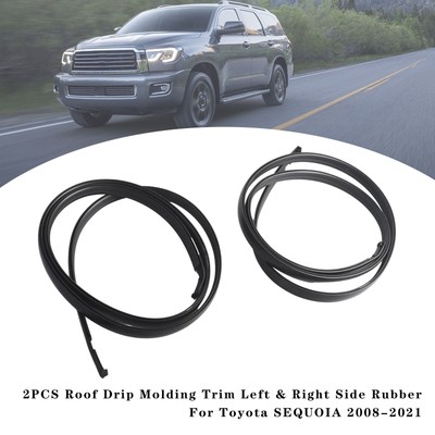 2PCS Roof Drip Molding Trim Left & Right Side Rubber Für Toyota SEQUOIA 08-2021