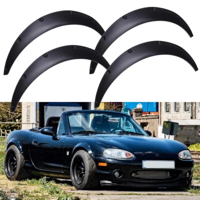 KEEPDSGN 4pcs For Mazda MX-5 Miata Flexible 3.5" Fender Flares Arch Wheel Extra Widebody