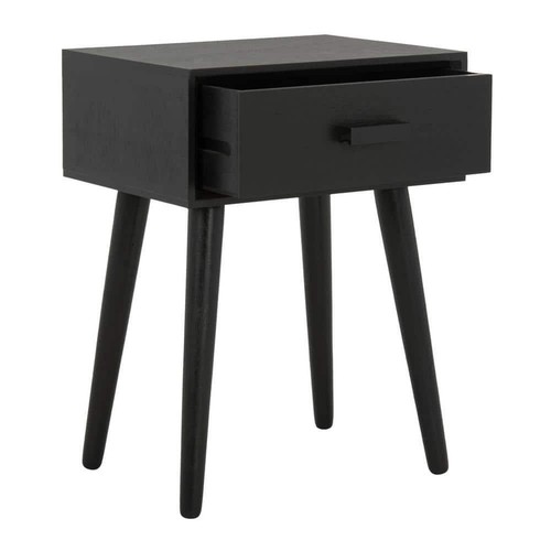 SAFAVIEH Living Room Storage Side Table 20.8" Wood Black w/ 30lb Weight Capacity - Picture 3 of 8
