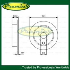 Premier Rear Brake Disc Fits Subaru Forester XV 1.5 1.6 2.0 D 2.5 26700FJ000