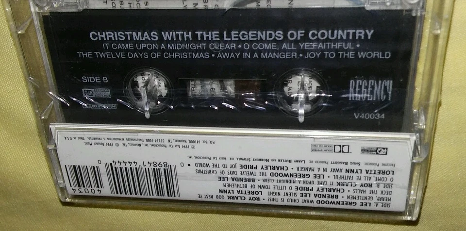 NEW Christmas With The Legends - Country Vintage Cassette Tape Lee, Pride, Clark - Image 2 of 2