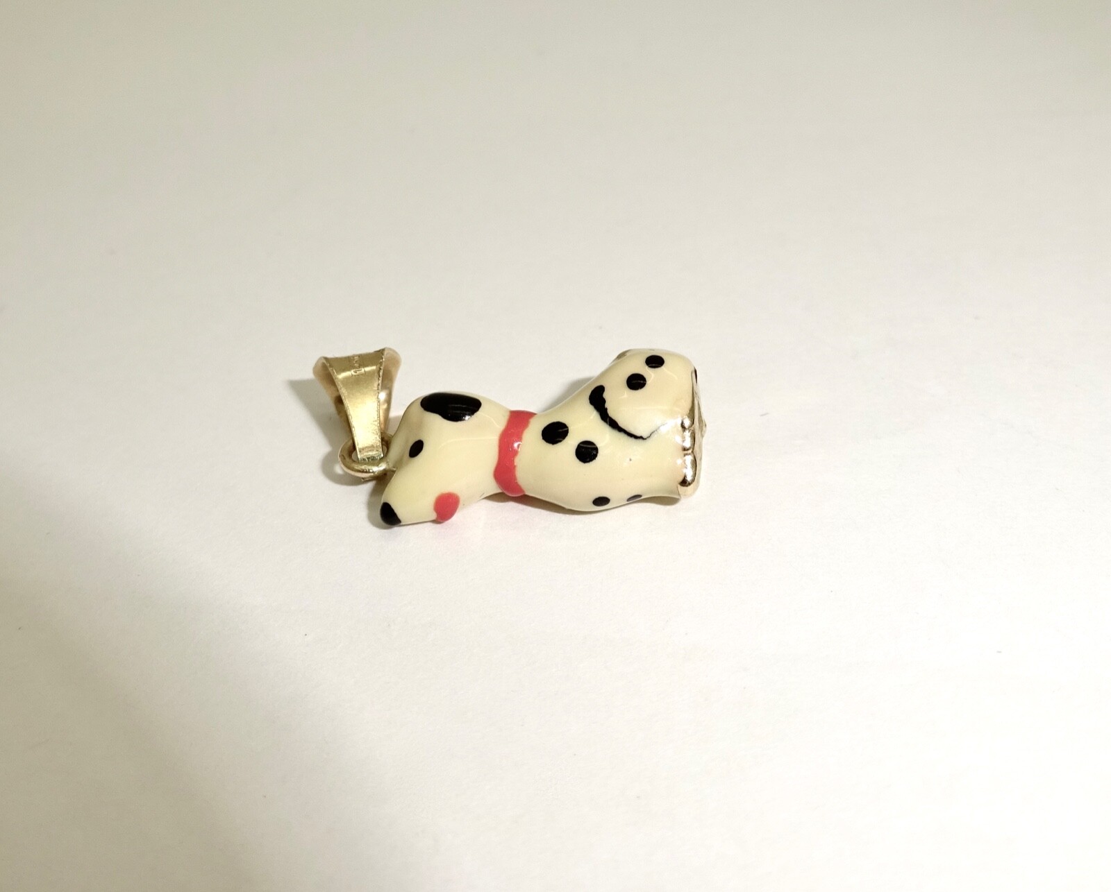 SMALL ENAMELLED 14K SOLID GOLD DALMATION PEANUTS … - image 3
