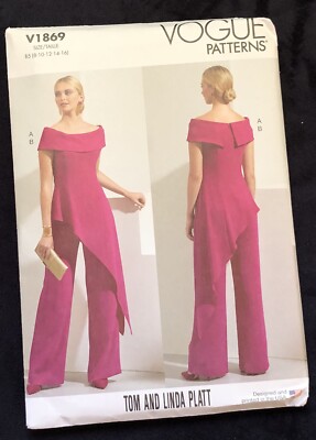 Vogue Pattern 1869 Misses' Tom / Linda Platt Designer Top / Pants  8 ~ 16  Uncut