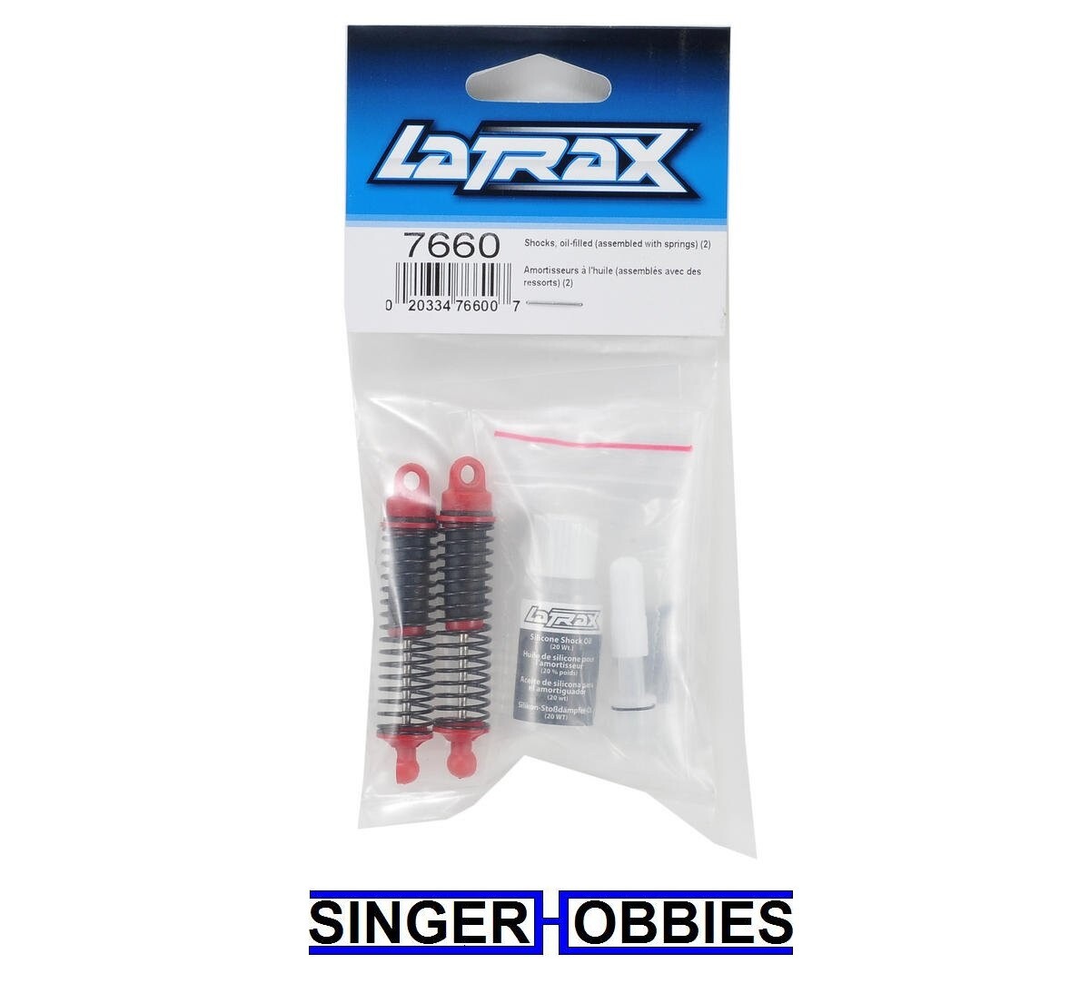Traxxas 7660 LaTrax Assembled Oil Shocks w/Springs (2) NEW IN