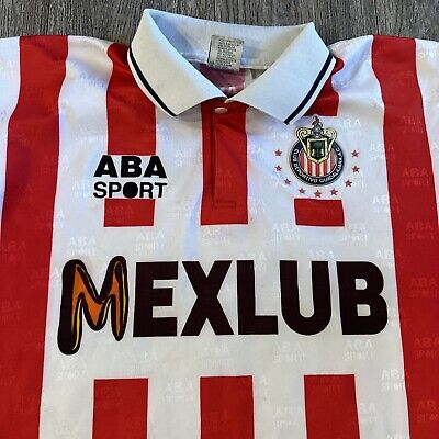 Vintage ABA Sport 90s Chivas Guadalajara Red White Stripe Sports
