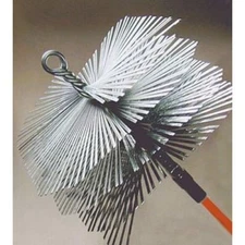 Heavy-Duty Flat Wire Steel Chimney Brush 3/8" Thread