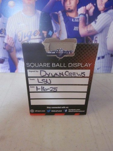 DYLAN CREWS LSU TIGERS WASHINGTON NATIONALS SIGNED OFFICIAL MLB BALL IN CUBE - Picture 5 of 8